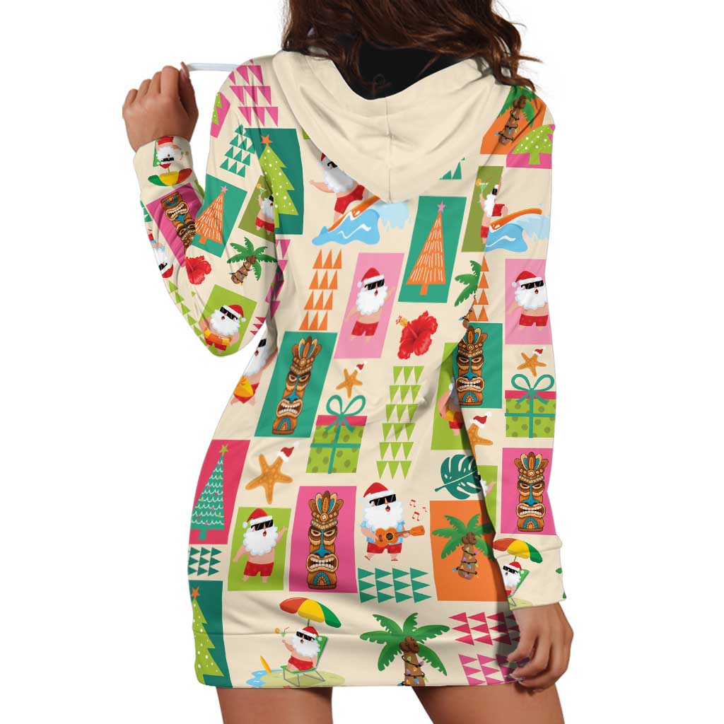 Mele Kalikimaka Hawaii Christmas Hoodie Dress Funny Santan Hippie Style LT9 - Polynesian Pride