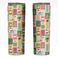 Mele Kalikimaka Hawaii Christmas Skinny Tumbler Funny Santan Hippie Style LT9 Beige - Polynesian Pride