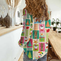 Mele Kalikimaka Hawaii Christmas Women Casual Shirt Funny Santan Hippie Style LT9 - Polynesian Pride