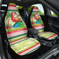 Mele Kalikimaka Hawaii Christmas Car Seat Cover Surfing Santa with Polynesian Tribal LT9 One Size Green - Polynesian Pride