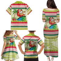 Mele Kalikimaka Hawaii Christmas Family Matching Puletasi and Hawaiian Shirt Surfing Santa with Polynesian Tribal LT9 - Polynesian Pride