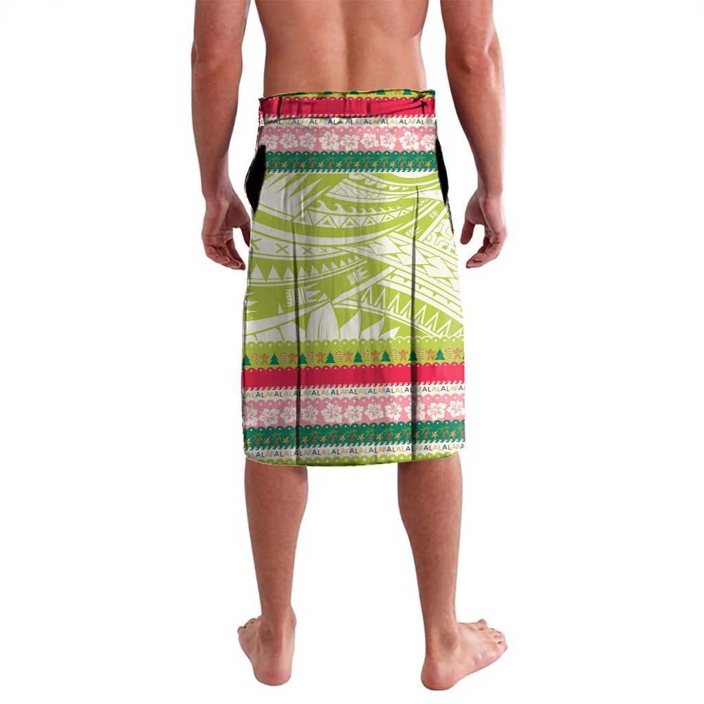Mele Kalikimaka Hawaii Christmas Lavalava Surfing Santa with Polynesian Tribal