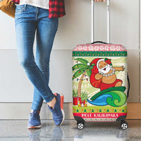 Mele Kalikimaka Hawaii Christmas Luggage Cover Surfing Santa with Polynesian Tribal LT9 - Polynesian Pride