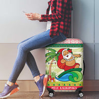 Mele Kalikimaka Hawaii Christmas Luggage Cover Surfing Santa with Polynesian Tribal LT9 - Polynesian Pride