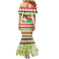 Mele Kalikimaka Hawaii Christmas Mermaid Dress Surfing Santa with Polynesian Tribal LT9 - Polynesian Pride