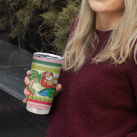 Mele Kalikimaka Hawaii Christmas Tumbler Cup Surfing Santa with Polynesian Tribal LT9 - Polynesian Pride