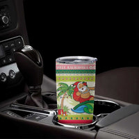 Mele Kalikimaka Hawaii Christmas Tumbler Cup Surfing Santa with Polynesian Tribal LT9 - Polynesian Pride