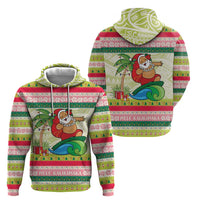 Mele Kalikimaka Hawaii Christmas Zip Hoodie Surfing Santa with Polynesian Tribal LT9 - Polynesian Pride