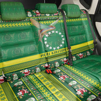 Meri Kiritimiti Cook Islands Christmas Back Car Seat Cover Maroro Flying Fish and White Stars