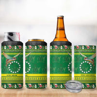 Meri Kiritimiti Cook Islands Christmas 4 in 1 Can Cooler Tumbler Maroro Flying Fish and White Stars LT9 - Polynesian Pride