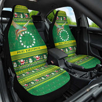 Meri Kiritimiti Cook Islands Christmas Car Seat Cover Maroro Flying Fish and White Stars LT9 One Size Green - Polynesian Pride