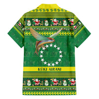 Meri Kiritimiti Cook Islands Christmas Family Matching Off The Shoulder Long Sleeve Dress and Hawaiian Shirt Maroro Flying Fish and White Stars LT9 - Polynesian Pride