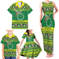 Meri Kiritimiti Cook Islands Christmas Family Matching Tank Maxi Dress and Hawaiian Shirt Maroro Flying Fish and White Stars LT9 - Polynesian Pride