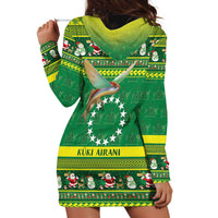 Meri Kiritimiti Cook Islands Christmas Hoodie Dress Maroro Flying Fish and White Stars LT9 - Polynesian Pride
