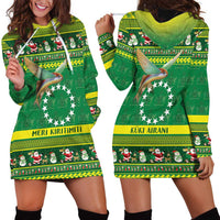 Meri Kiritimiti Cook Islands Christmas Hoodie Dress Maroro Flying Fish and White Stars LT9 - Polynesian Pride
