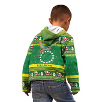 Meri Kiritimiti Cook Islands Christmas Kid Hoodie Maroro Flying Fish and White Stars LT9 - Polynesian Pride