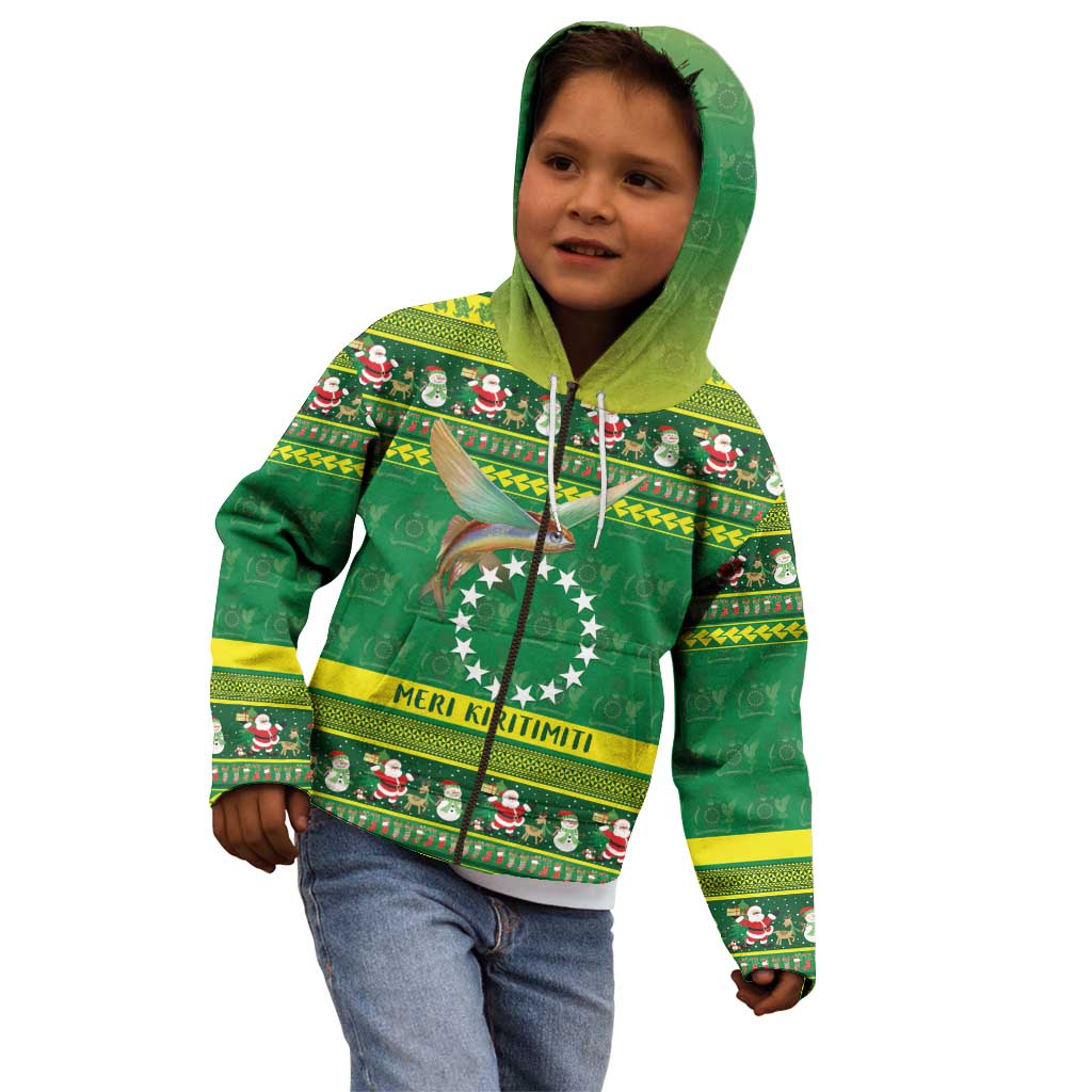 Meri Kiritimiti Cook Islands Christmas Kid Hoodie Maroro Flying Fish and White Stars LT9 - Polynesian Pride