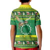 Meri Kiritimiti Cook Islands Christmas Kid Polo Shirt Maroro Flying Fish and White Stars LT9 - Polynesian Pride