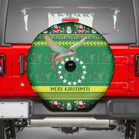 Meri Kiritimiti Cook Islands Christmas Spare Tire Cover Maroro Flying Fish and White Stars LT9 - Polynesian Pride