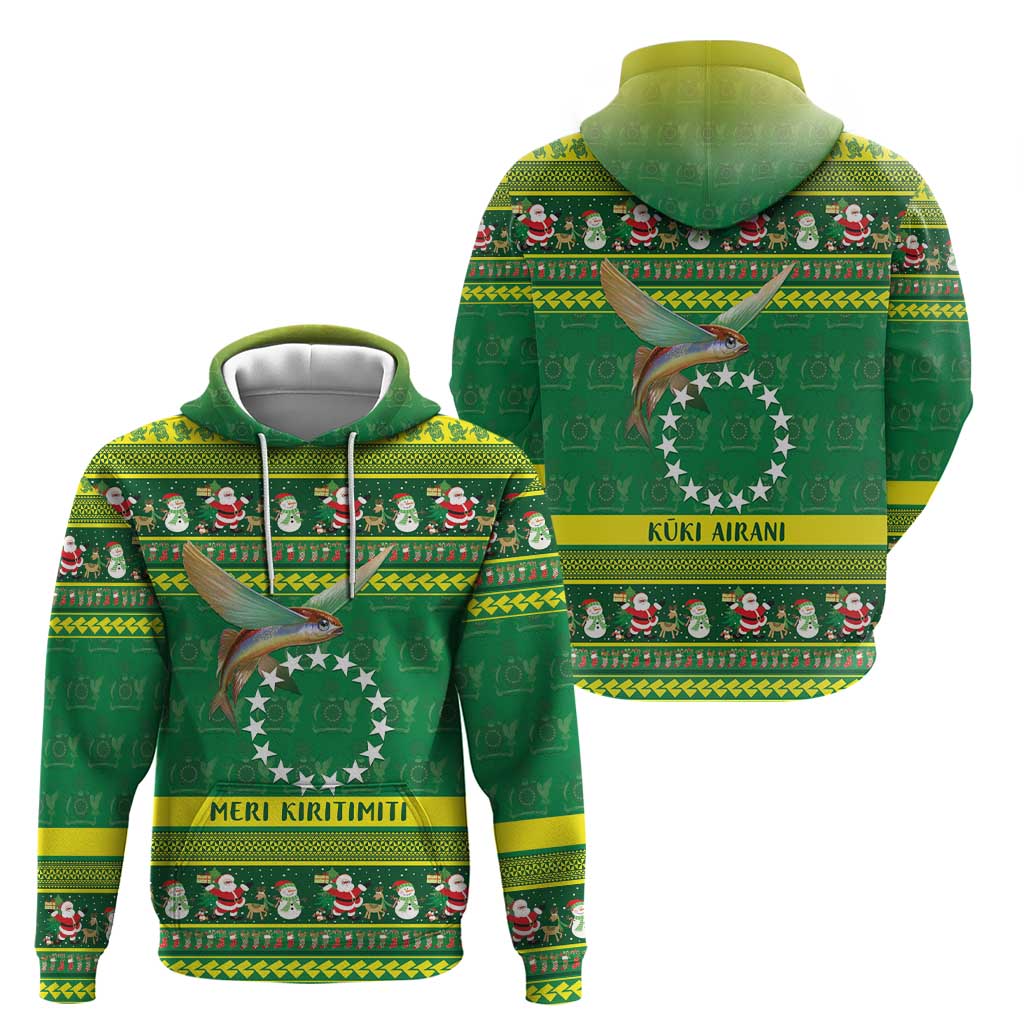 Meri Kiritimiti Cook Islands Christmas Zip Hoodie Maroro Flying Fish and White Stars LT9 - Polynesian Pride
