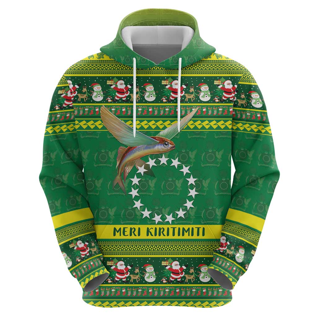 Meri Kiritimiti Cook Islands Christmas Zip Hoodie Maroro Flying Fish and White Stars LT9 - Polynesian Pride
