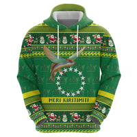 Meri Kiritimiti Cook Islands Christmas Zip Hoodie Maroro Flying Fish and White Stars LT9 - Polynesian Pride