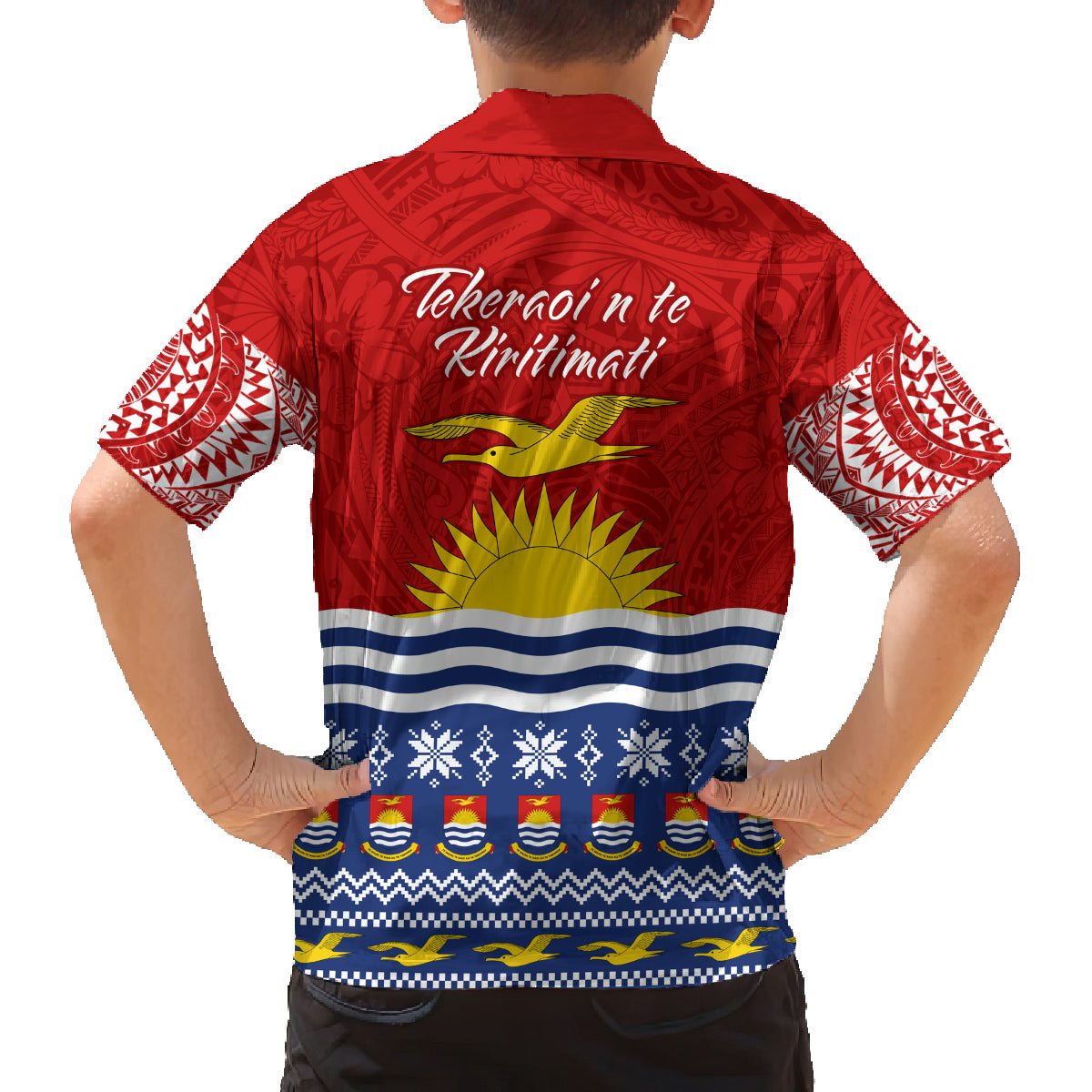 Kiribati Christmas Family Matching Puletasi Dress and Hawaiian Shirt Tekeraoi n Te Tiritimati Polynesian Tribal LT9 - Polynesian Pride