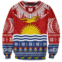 Personalised Kiribati Christmas Sweatshirt Tekeraoi n Te Tiritimati Polynesian Tribal LT9 Unisex Red - Polynesian Pride