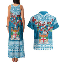 Fijian Tagimoucia Flowers Couples Matching Tank Maxi Dress and Hawaiian Shirt Christmas Coquette bow LT9 - Polynesian Pride