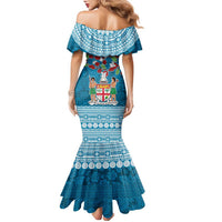 Fijian Tagimoucia Flowers Family Matching Mermaid Dress and Hawaiian Shirt Christmas Coquette bow LT9 - Polynesian Pride