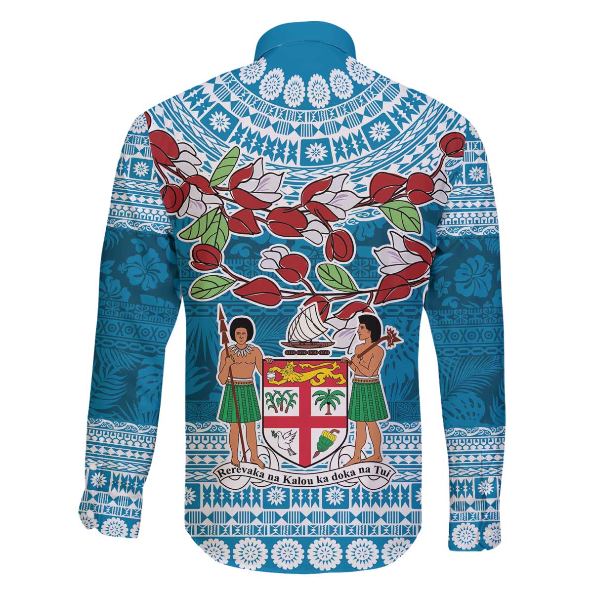 Fijian Tagimoucia Flowers Family Matching Off The Shoulder Long Sleeve Dress and Hawaiian Shirt Christmas Coquette bow LT9 - Polynesian Pride