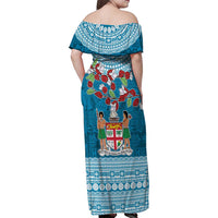 Fijian Tagimoucia Flowers Family Matching Off Shoulder Maxi Dress and Hawaiian Shirt Christmas Coquette bow LT9 - Polynesian Pride