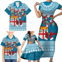 Fijian Tagimoucia Flowers Family Matching Short Sleeve Bodycon Dress and Hawaiian Shirt Christmas Coquette bow LT9 - Polynesian Pride