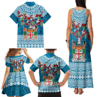 Fijian Tagimoucia Flowers Family Matching Tank Maxi Dress and Hawaiian Shirt Christmas Coquette bow LT9 - Polynesian Pride