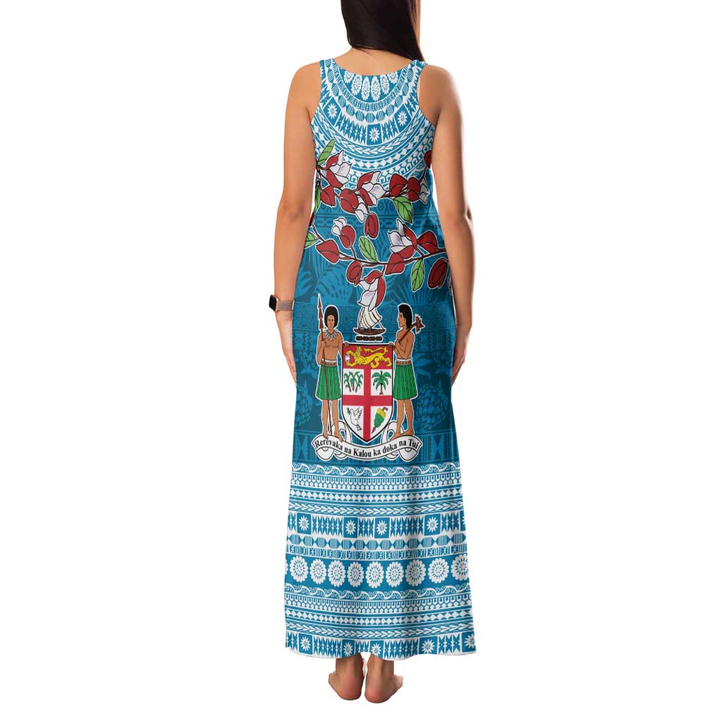 Fijian Tagimoucia Flowers Family Matching Tank Maxi Dress and Hawaiian Shirt Christmas Coquette bow LT9 - Polynesian Pride