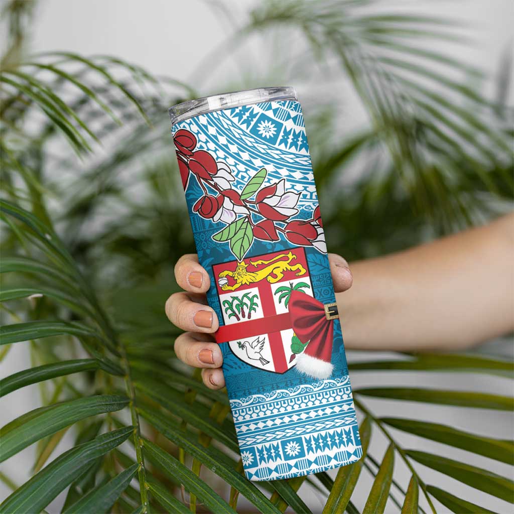Fijian Tagimoucia Flowers Skinny Tumbler Christmas Coquette bow LT9 - Polynesian Pride