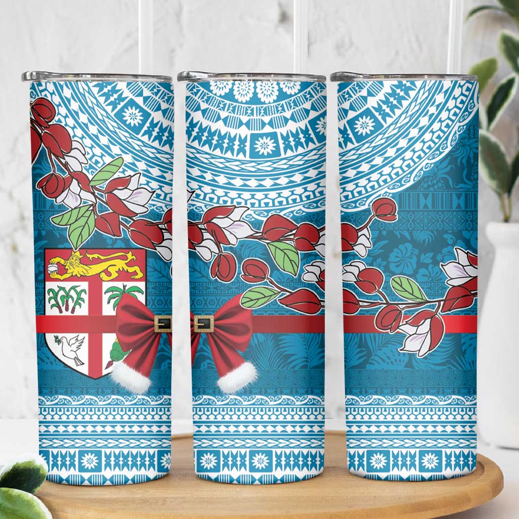 Fijian Tagimoucia Flowers Skinny Tumbler Christmas Coquette bow LT9 - Polynesian Pride