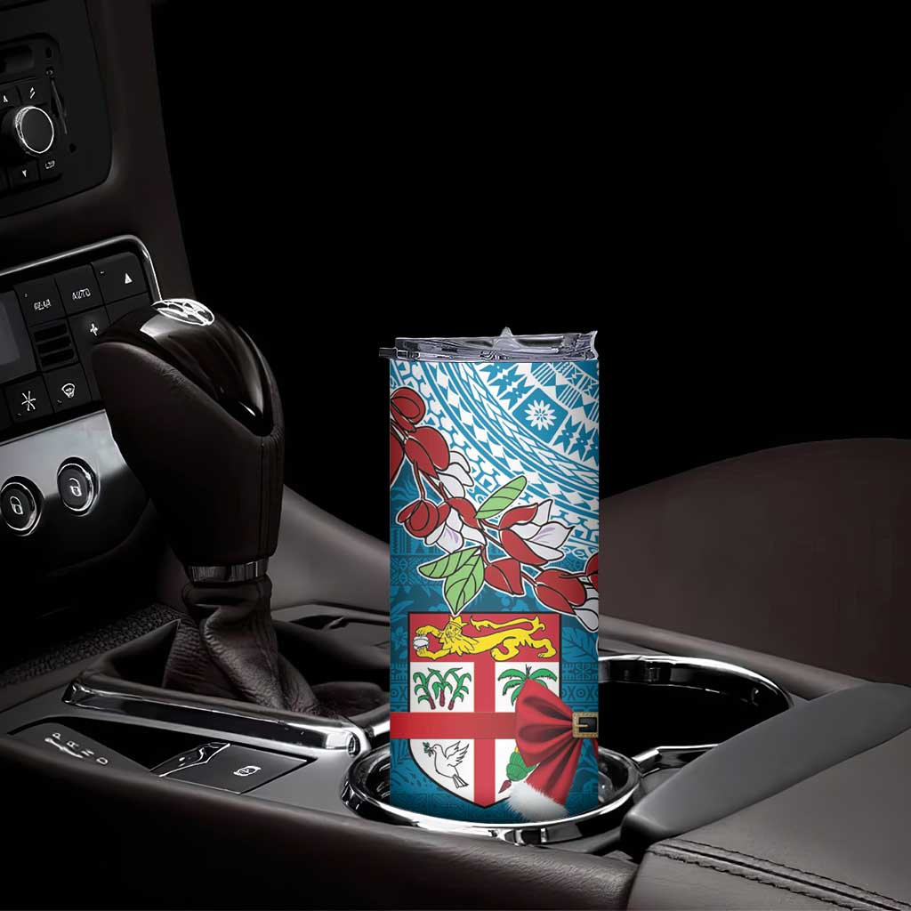 Fijian Tagimoucia Flowers Skinny Tumbler Christmas Coquette bow LT9 - Polynesian Pride