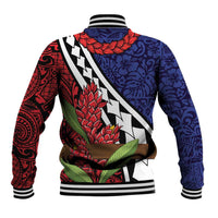 Samoan Ula Fala Flowers Baseball Jacket Christmas Santa Belt LT9 - Polynesian Pride