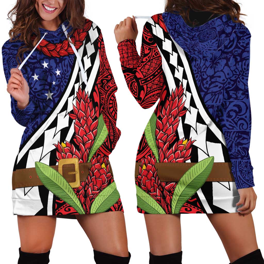 Samoan Ula Fala Flowers Hoodie Dress Christmas Santa Belt LT9 - Polynesian Pride