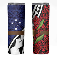 Samoan Ula Fala Flowers Skinny Tumbler Christmas Santa Belt LT9 Red - Polynesian Pride