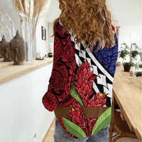 Samoan Ula Fala Flowers Women Casual Shirt Christmas Santa Belt LT9 - Polynesian Pride