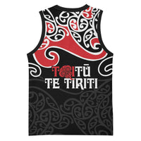Aotearoa Toitu Te Tiriti Basketball Jersey New Zealand Stand Together Stand Stronger LT9 - Polynesian Pride