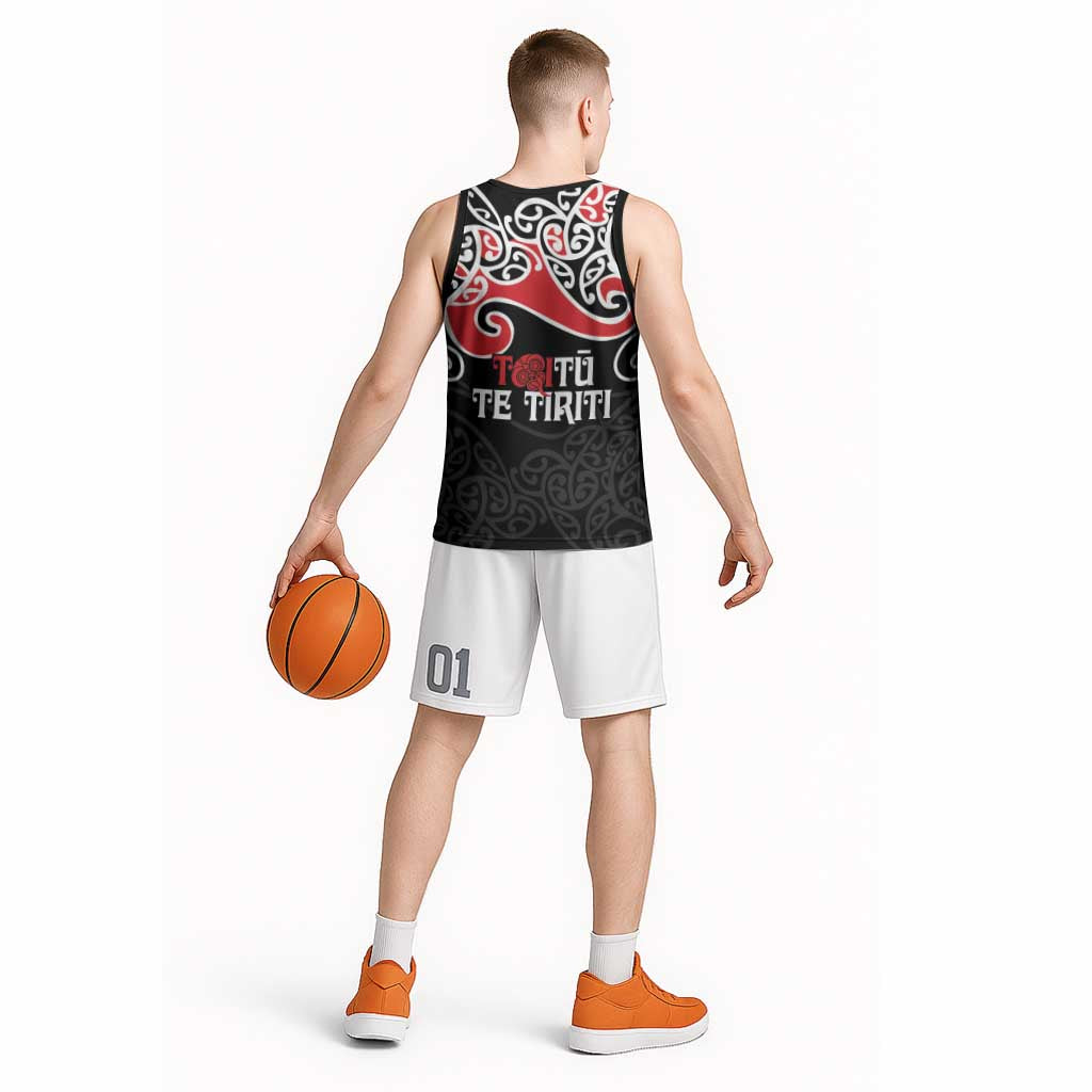 Aotearoa Toitu Te Tiriti Basketball Jersey New Zealand Stand Together Stand Stronger LT9 - Polynesian Pride