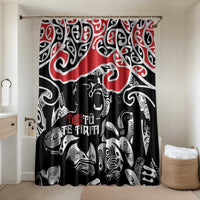 Aotearoa Toitu Te Tiriti Bathroom Set New Zealand Stand Together Stand Stronger LT9 Shower Curtain Only Black - Polynesian Pride