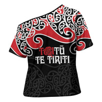 Aotearoa Toitu Te Tiriti Cross Shoulder Shirt New Zealand Stand Together Stand Stronger LT9 - Polynesian Pride