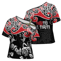 Aotearoa Toitu Te Tiriti Cross Shoulder Shirt New Zealand Stand Together Stand Stronger LT9 - Polynesian Pride