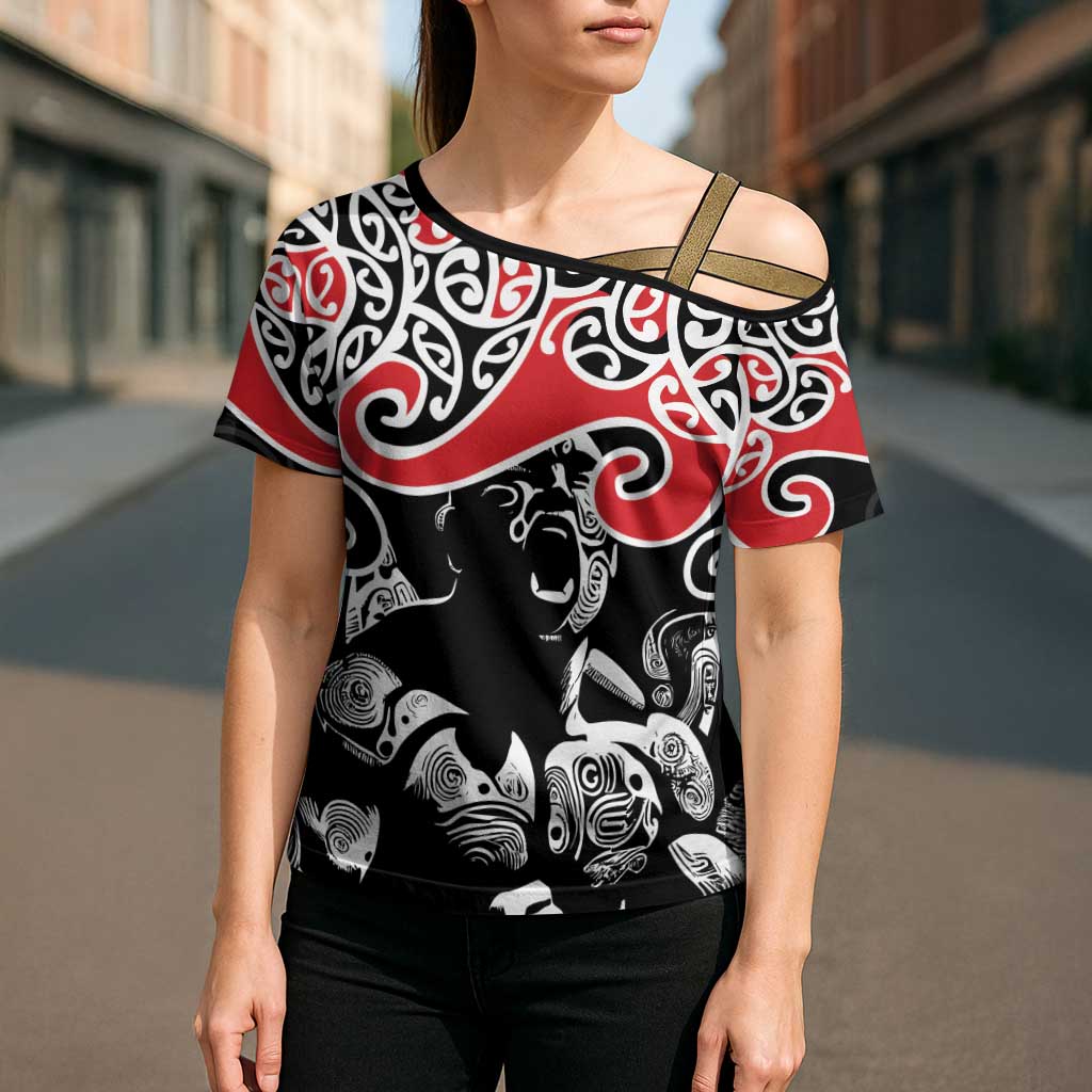 Aotearoa Toitu Te Tiriti Cross Shoulder Shirt New Zealand Stand Together Stand Stronger LT9 - Polynesian Pride