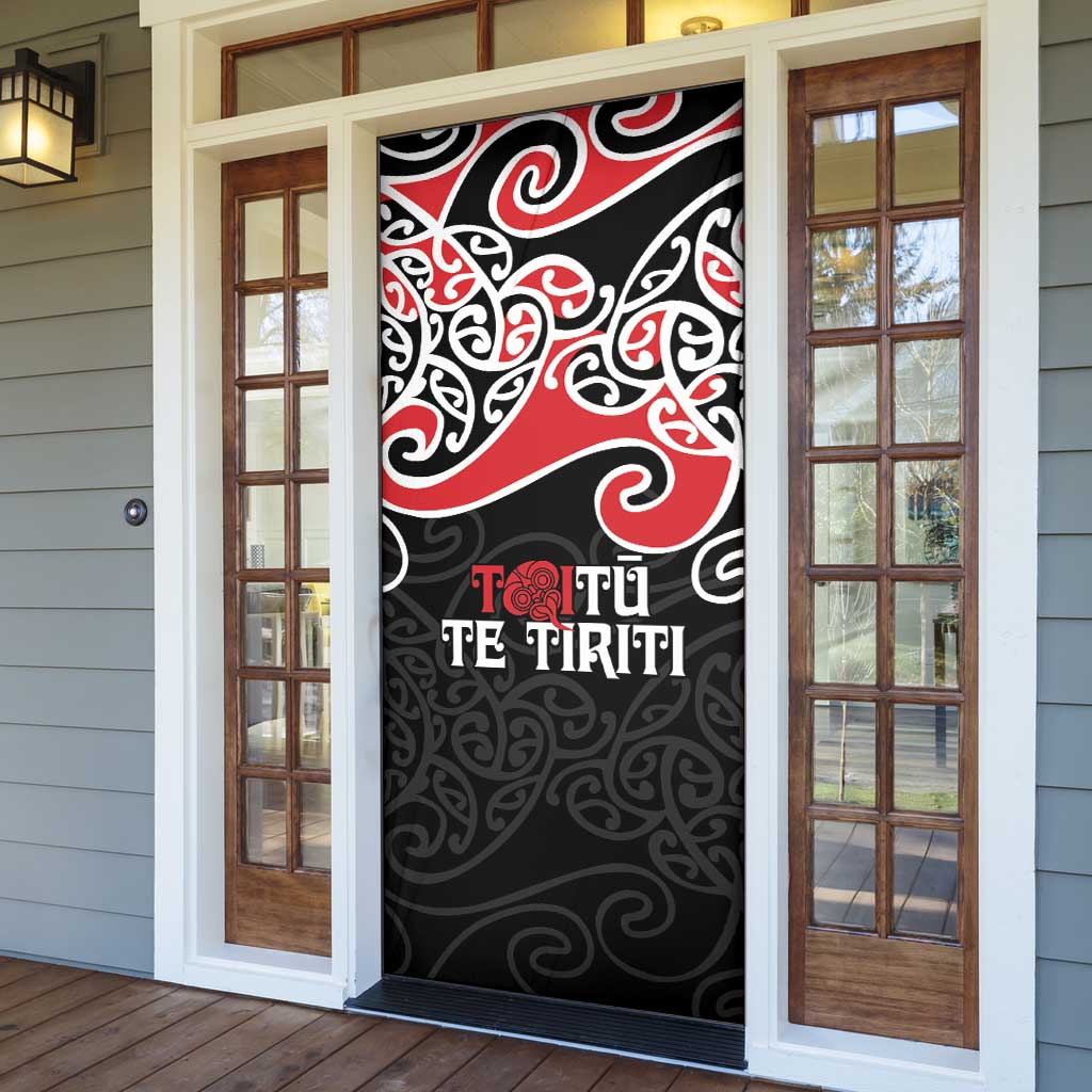 Aotearoa Toitu Te Tiriti Door Cover New Zealand Stand Together Stand Stronger LT9 - Polynesian Pride