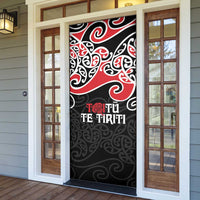 Aotearoa Toitu Te Tiriti Door Cover New Zealand Stand Together Stand Stronger LT9 - Polynesian Pride